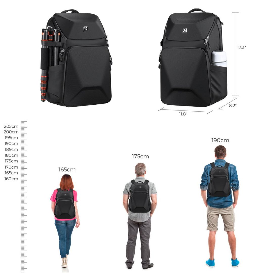 K&F Concept HardShell Camera Backpack 20L Waterproof Nature Wander 02 (Crni) KF13.144 - 4